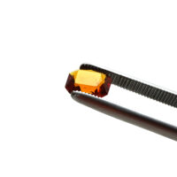 Synthetischer Schmuckstein - Achteck facettiert - Scherenschliff - 12 x 9 mm - Orange - Saphirfarben – Bild 2