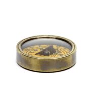 Messing Kompass mit Sonnenuhr - Holzbox mit Glasdeckel – Bild 3