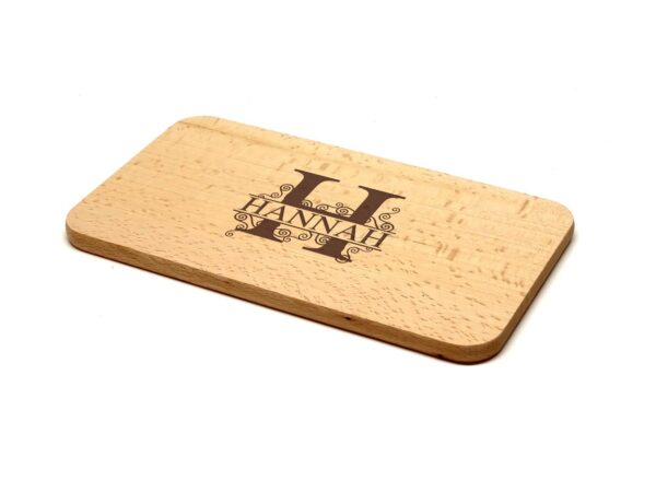 Frühstücksbrettchen - Schneidebrett Buche - Mit Monogramm & Name - Personalisierbar - 22,5 x 12,5 x 1,2 – Bild 3