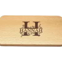 Frühstücksbrettchen - Schneidebrett Buche - Mit Monogramm & Name - Personalisierbar - 22,5 x 12,5 x 1,2 – Bild 4