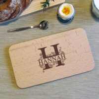 Frühstücksbrettchen - Schneidebrett Buche - Mit Monogramm & Name - Personalisierbar - 22,5 x 12,5 x 1,2 – Bild 5