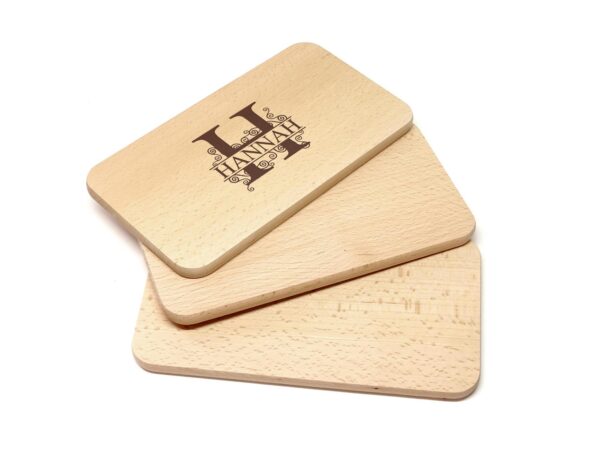 Frühstücksbrettchen - Schneidebrett Buche - Mit Monogramm & Name - Personalisierbar - 22,5 x 12,5 x 1,2 – Bild 2