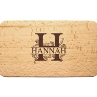 Frühstücksbrettchen - Schneidebrett Buche - Mit Monogramm & Name - Personalisierbar - 22,5 x 12,5 x 1,2