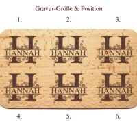 Frühstücksbrettchen - Schneidebrett Buche - Mit Monogramm & Name - Personalisierbar - 22,5 x 12,5 x 1,2 – Bild 7