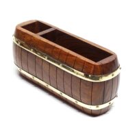 Maritime Stiftebox Zettelbox Holz und Messing - Personalisierbar – Bild 3