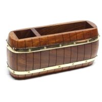 Maritime Stiftebox Zettelbox Holz und Messing - Personalisierbar – Bild 2