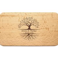 Frühstücksbrettchen - Schneidebrett Buche - Für Paare - Tree of Life - Personalisierbar - 22,5 x 12,5 x 1,2