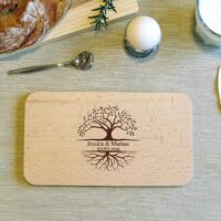 Frühstücksbrettchen - Schneidebrett Buche - Für Paare - Tree of Life - Personalisierbar - 22,5 x 12,5 x 1,2 – Bild 5