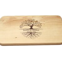 Frühstücksbrettchen - Schneidebrett Erle - Für Paare - Tree of Life - Personalisierbar - 22,5 x 12,5 x 1,2 – Bild 3
