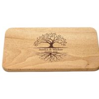 Frühstücksbrettchen - Schneidebrett Kern-Buche - Für Paare - Tree of Life - Personalisierbar - 22,5 x 12,5 x 1,2 – Bild 3