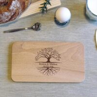 Frühstücksbrettchen - Schneidebrett Kern-Buche - Für Paare - Tree of Life - Personalisierbar - 22,5 x 12,5 x 1,2 – Bild 5