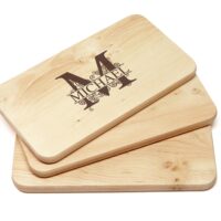 Frühstücksbrettchen - Schneidebrett Erle - Mit Monogramm & Name - Personalisierbar - 22,5 x 12,5 x 1,2 – Bild 3