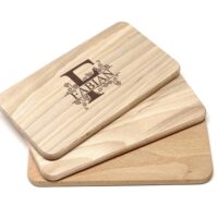 Frühstücksbrettchen - Schneidebrett Kern Buche - Mit Monogramm & Name - Personalisierbar - 22,5 x 12,5 x 1,2 – Bild 2