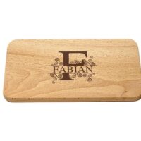 Frühstücksbrettchen - Schneidebrett Kern Buche - Mit Monogramm & Name - Personalisierbar - 22,5 x 12,5 x 1,2 – Bild 3