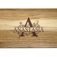 Frühstücksbrettchen - Schneidebrett Nussbaum - Mit Monogramm & Name - Personalisierbar - 26 x 15 x 1
