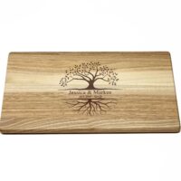 Frühstücksbrettchen - Schneidebrett Nussbaum - Für Paare - Tree of Life - Personalisierbar - 26 x 15 x 1 – Bild 3