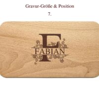 Frühstücksbrettchen - Schneidebrett Kern Buche - Mit Monogramm & Name - Personalisierbar - 22,5 x 12,5 x 1,2 – Bild 8
