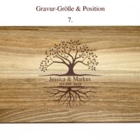 Frühstücksbrettchen - Schneidebrett Nussbaum - Für Paare - Tree of Life - Personalisierbar - 26 x 15 x 1 – Bild 8
