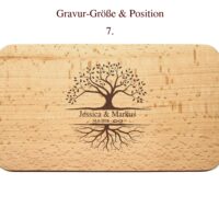 Frühstücksbrettchen - Schneidebrett Buche - Für Paare - Tree of Life - Personalisierbar - 22,5 x 12,5 x 1,2 – Bild 8