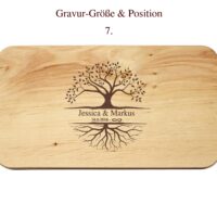 Frühstücksbrettchen - Schneidebrett Erle - Für Paare - Tree of Life - Personalisierbar - 22,5 x 12,5 x 1,2 – Bild 8