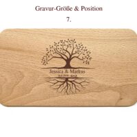 Frühstücksbrettchen - Schneidebrett Kern-Buche - Für Paare - Tree of Life - Personalisierbar - 22,5 x 12,5 x 1,2 – Bild 8