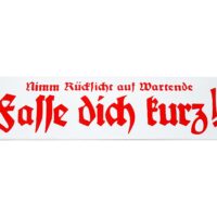 Emaille Schild - Fasse dich kurz - Historisch - Altdeutsche Schrift