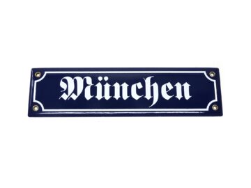 Schatzmix Straßenschild München – Metallschild 46x10 Cm, Wanddeko, Aus Stahl, Mehrfarbig
