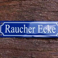 Emaille Schild - Raucher Ecke - Historisch - Strassenschild – Bild 3