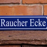Emaille Schild - Raucher Ecke - Historisch - Strassenschild – Bild 2