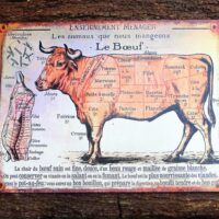Metall Schild - Französische Küche - Le Bœuf - Lehrtafel für Köche und Fleischer – Bild 3