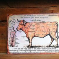 Metall Schild - Französische Küche - Le Bœuf - Lehrtafel für Köche und Fleischer – Bild 4