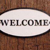 Schild - Welcome - Gusseisen Antik & Used Look