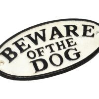 Warnschild - Beware of the Dog - Gusseisen Antik & Used Look – Bild 3
