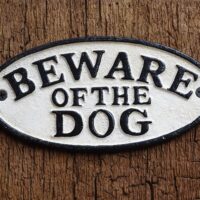 Warnschild - Beware of the Dog - Gusseisen Antik & Used Look