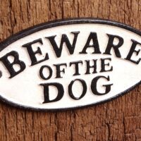 Warnschild - Beware of the Dog - Gusseisen Antik & Used Look – Bild 4