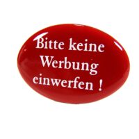Emaille Schild - Bitte keine Werbung einwerfen - Rot Oval - Selbstklebend – Bild 3