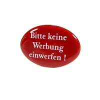 Emaille Schild - Bitte keine Werbung einwerfen - Rot Oval - Selbstklebend – Bild 5