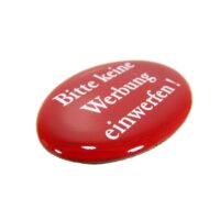 Emaille Schild - Bitte keine Werbung einwerfen - Rot Oval - Selbstklebend – Bild 2
