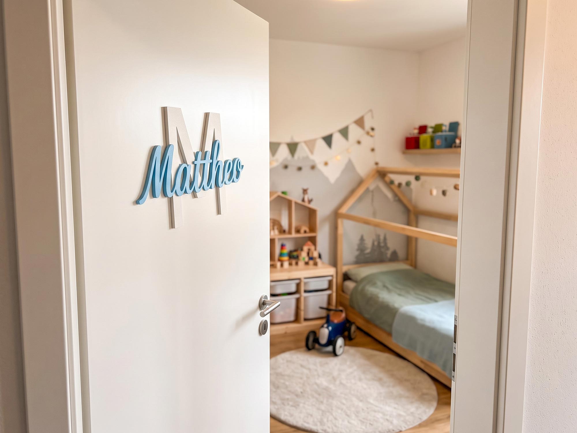 Personalisiertes 3D-Namensschild Kinderzimmer – Namensschild mit Buchstabe & Name - Größe M 19cm – Bild 7