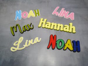 Personalisiertes 3D-Namensschild - Kontur – Wand- oder Türsschild mit Ihrem Namen - Größe M